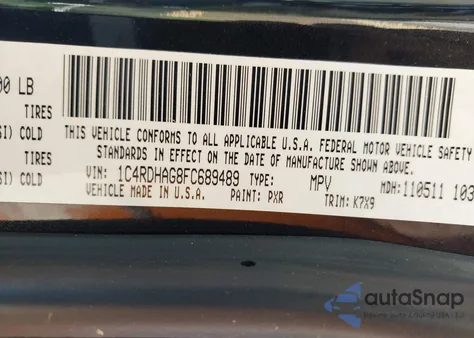 2015 Dodge Durango Sxt from USA, damaged, VIN 1C4RDHAG8FC689489